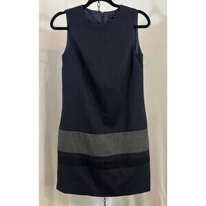 GAP Wool Blend Sheath Dress Size 0 Black Gray Colorblock Career NWT